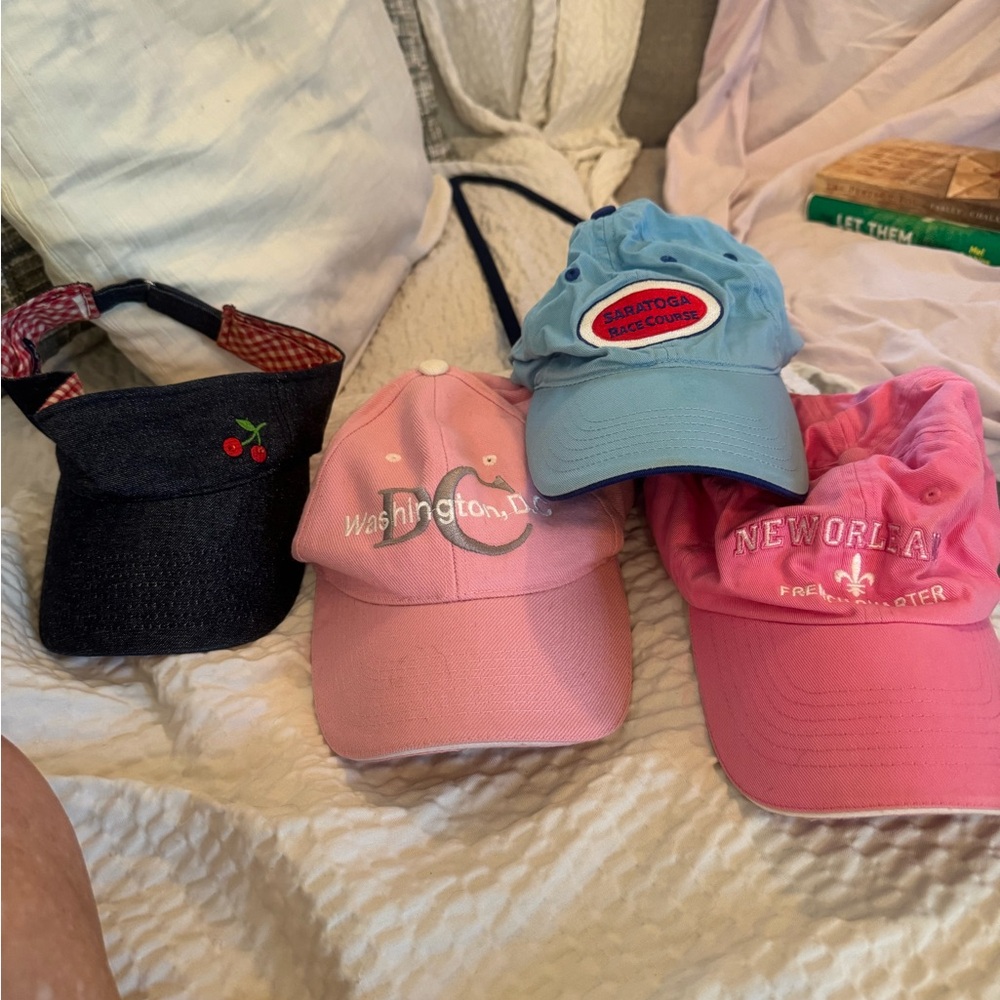 4 Pink and Blue baseball Caps Set
